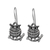Sterling silver dangle earrings, 'Chiang Mai Owl' - Sterling Silver Perched Owl Dangle Earrings from Thailand