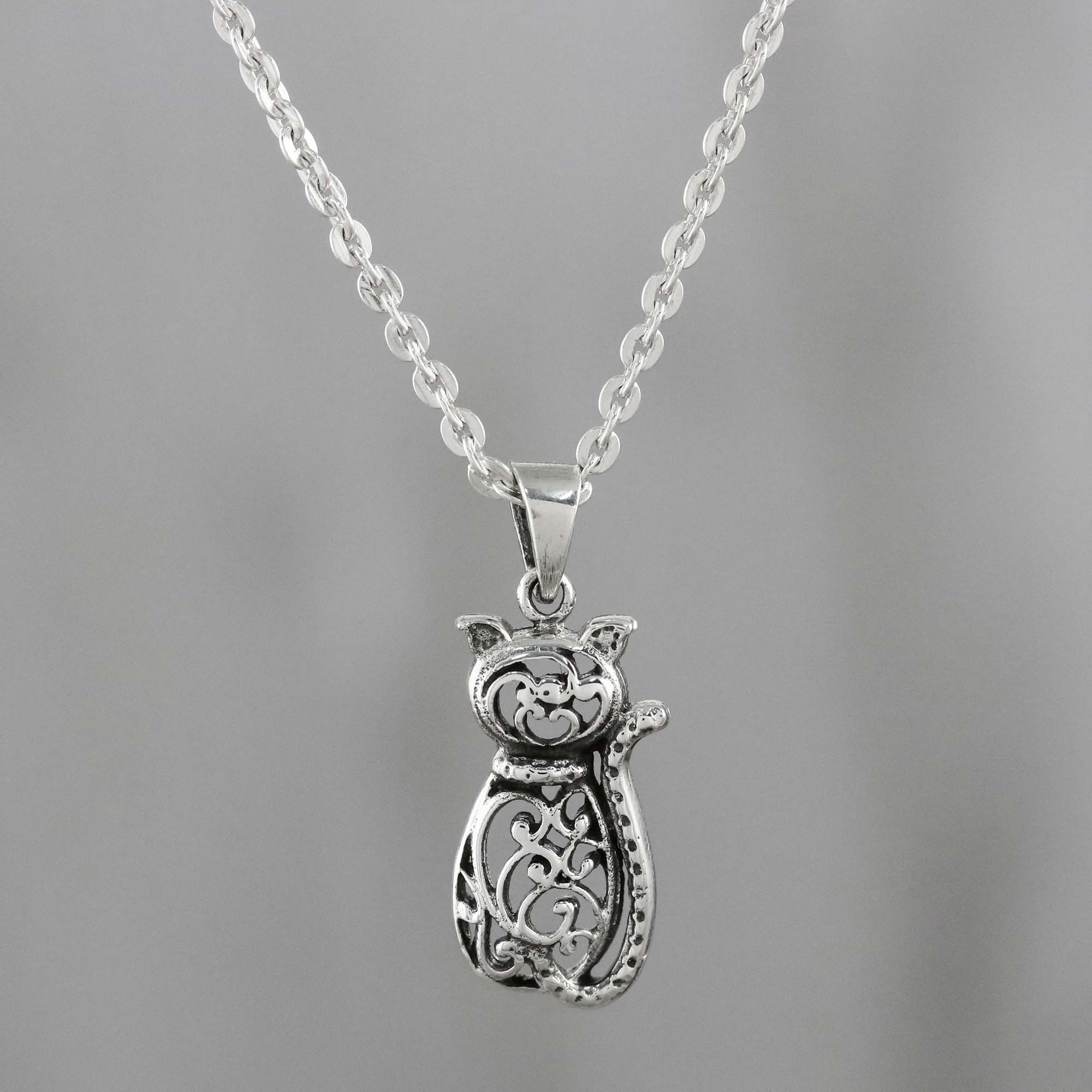 sterling silver cat locket