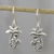 Sterling silver dangle earrings, 'Paradise Palms' - Sterling Silver Twin Palm Dangle Earrings from Thailand thumbail