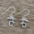 Sterling silver dangle earrings, 'Paradise Palms' - Sterling Silver Twin Palm Dangle Earrings from Thailand (image 2b) thumbail