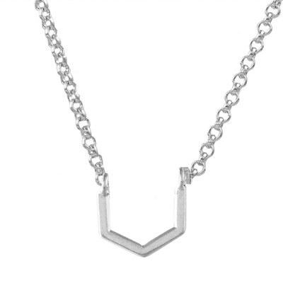 Sterling silver pendant necklace, 'Glimmering Angles' - Angular Sterling Silver Pendant Necklace from Thailand