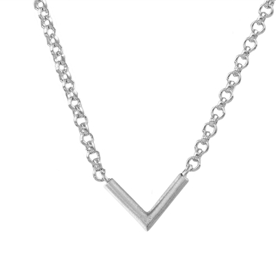 Sterling silver pendant necklace, 'Stellar Angle' - V-Shaped Sterling Silver Pendant Necklace from Thailand