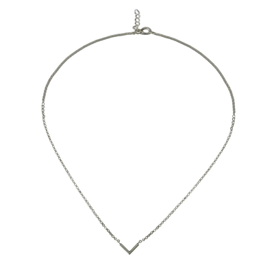 Collar colgante de plata esterlina - Collar con colgante de plata de ley en forma de V de Tailandia