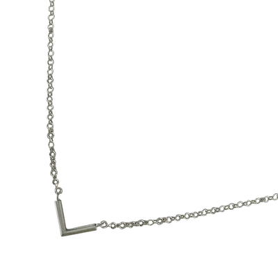 Sterling silver pendant necklace, 'Stellar Angle' - V-Shaped Sterling Silver Pendant Necklace from Thailand