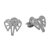 Sterling silver stud earrings, 'Elephant Illusion' - Elephant Stud Earrings Crafted from Brushed Sterling Silver (image 2c) thumbail