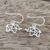 Sterling silver dangle earrings, 'Elephant Origami' - Sterling Silver Elephant Dangle Earrings from Thailand