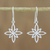 Sterling silver dangle earrings, 'Thai Star' - Stylized Star Shape Earrings in Sterling Silver (image 2) thumbail