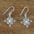 Sterling silver dangle earrings, 'Thai Star' - Stylized Star Shape Earrings in Sterling Silver (image 2b) thumbail