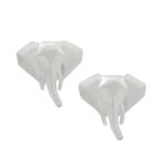 Sterling silver stud earrings, 'Formidable Elephant' - Sterling Silver Elephant Earrings with Brushed Satin Finish