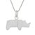 Collar colgante de plata esterlina - Collar con colgante con motivo de rinoceronte en plata de ley