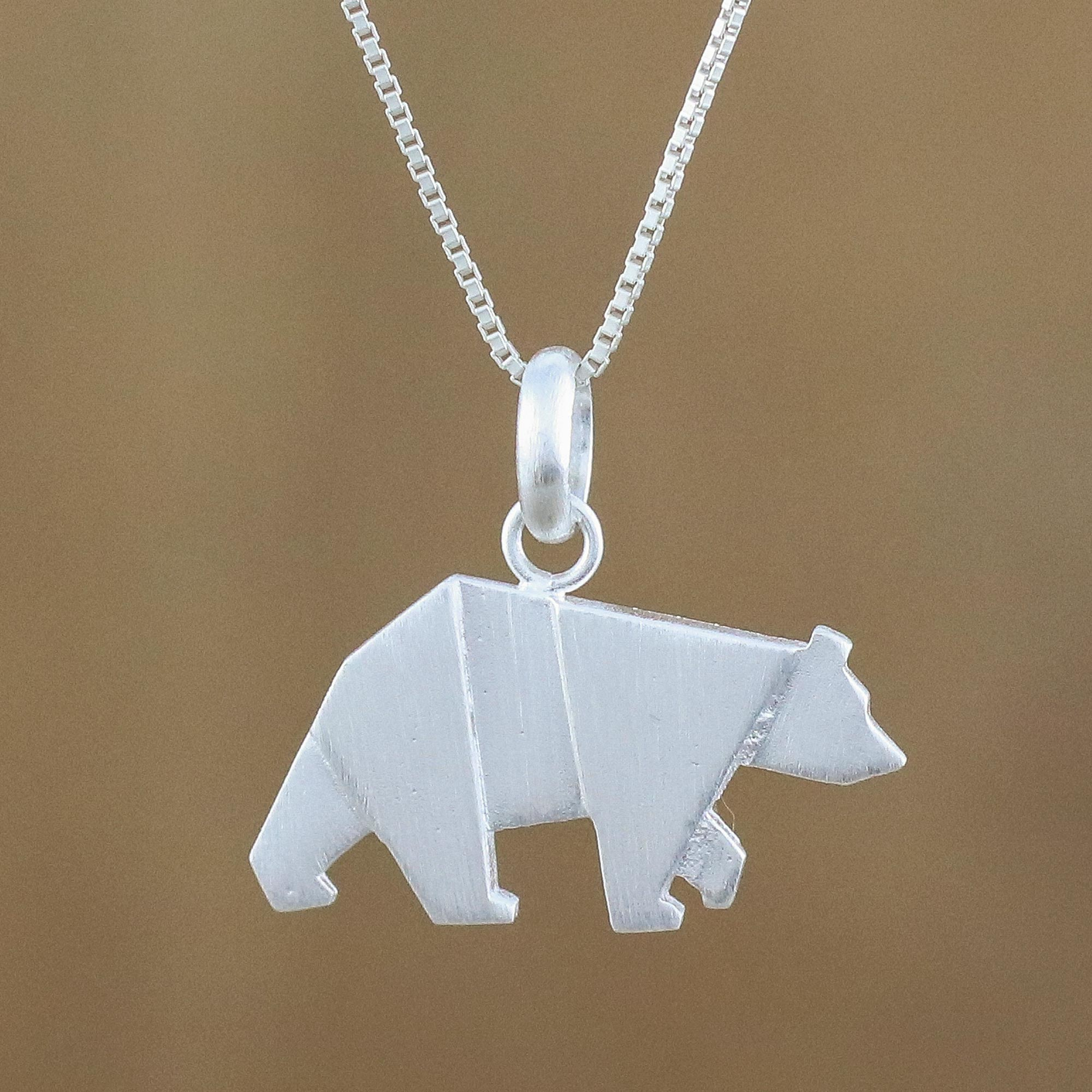 Sterling Silver Bear Pendant Necklace – Cahokia Mounds