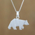 Sterling silver pendant necklace, 'Origami Bear' - Bear Pendant Necklace in Sterling Silver (image 2) thumbail