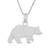 Sterling silver pendant necklace, 'Origami Bear' - Bear Pendant Necklace in Sterling Silver thumbail