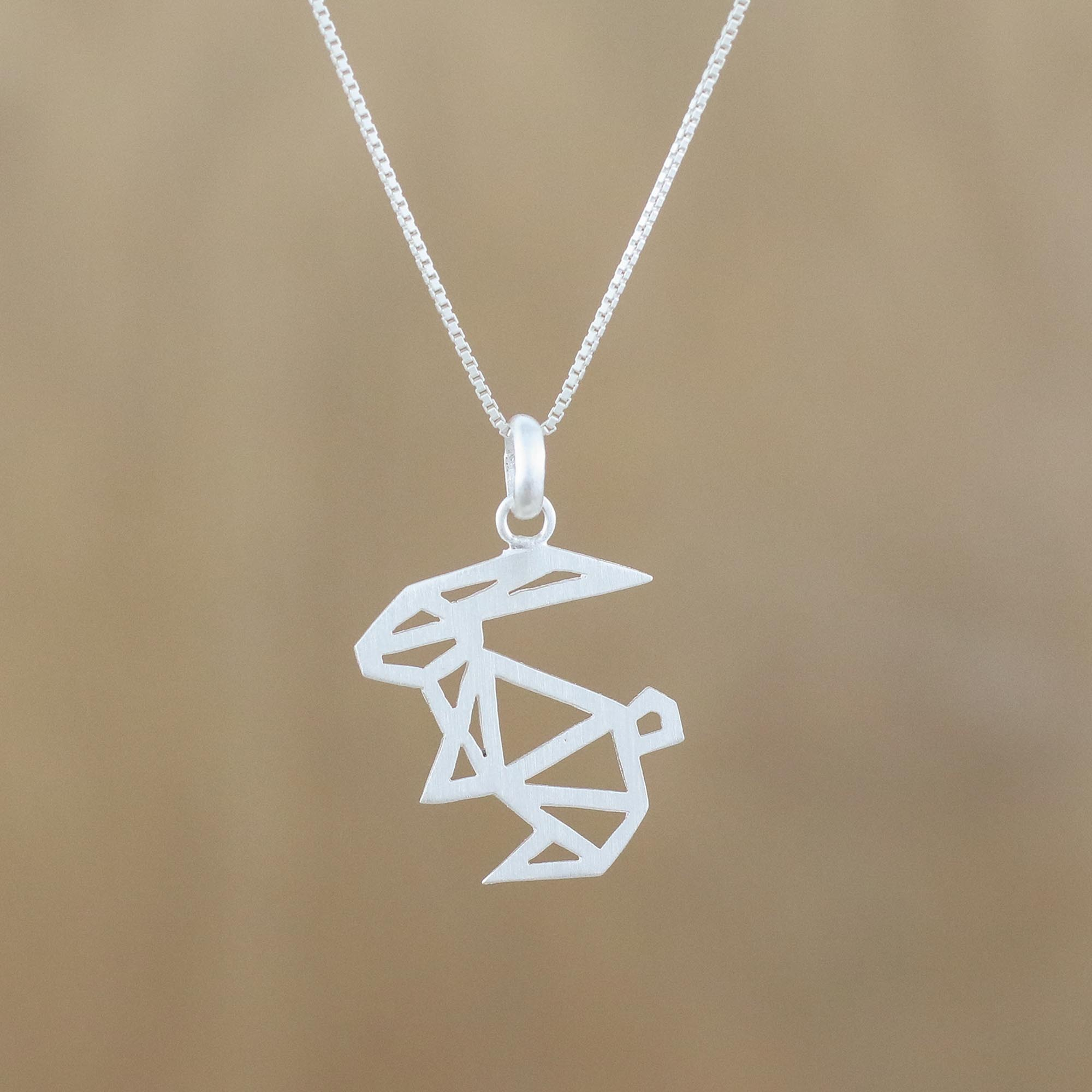 sterling silver rabbit necklace