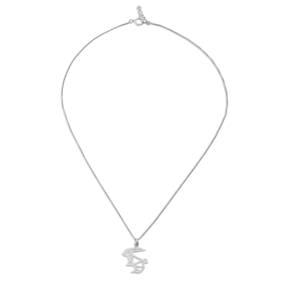 Collar colgante de plata esterlina - Collar geométrico de conejo en plata esterlina de Thaliand