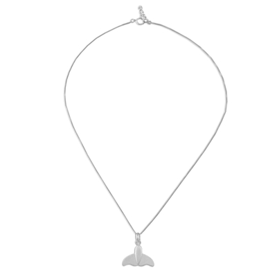Collar colgante de plata esterlina - Collar con colgante de plata de ley con temática de ballena de Tailandia