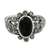 Onyx and marcasite cocktail ring, 'Belle Epoque' - Marcasite and Onyx Cocktail Ring from Thailand