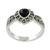 Onyx and marcasite cocktail ring, 'Age of Romance' - Heart Shaped Onyx and Marcasite Cocktail Ring (image 2c) thumbail
