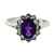 Amethyst and marcasite cocktail ring, 'Victorian Crown' - Artisan Crafted Silver Ring with Amethyst and Marcasite thumbail
