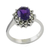 Amethyst and marcasite cocktail ring, 'Victorian Crown' - Artisan Crafted Silver Ring with Amethyst and Marcasite (image 2c) thumbail
