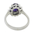 Amethyst and marcasite cocktail ring, 'Victorian Crown' - Artisan Crafted Silver Ring with Amethyst and Marcasite (image 2d) thumbail