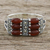 Onyx and marcasite cocktail ring, 'Victorian Passion' - Elegant Marcasite and Enhanced Red-Orange Onyx Ring (image 2) thumbail
