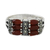 Onyx and marcasite cocktail ring, 'Victorian Passion' - Elegant Marcasite and Enhanced Red-Orange Onyx Ring thumbail