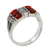 Onyx and marcasite cocktail ring, 'Victorian Passion' - Elegant Marcasite and Enhanced Red-Orange Onyx Ring (image 2c) thumbail
