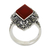 Onyx and marcasite cocktail ring, 'Victorian Flame' - Artisan Crafted Marcasite and Enhanced Onyx Ring (image 2c) thumbail