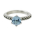 Blue topaz and marcasite solitaire ring, 'Victorian Soliloquy' - Solitaire Ring with Three-Carat Blue Topaz and Marcasite thumbail