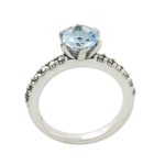 Blue topaz and marcasite solitaire ring, 'Victorian Soliloquy' - Solitaire Ring with Three-Carat Blue Topaz and Marcasite