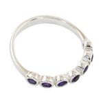 Amethyst anniversary ring, 'Garland of Joy' - Modern Sterling Silver and Amethyst Anniversary Ring