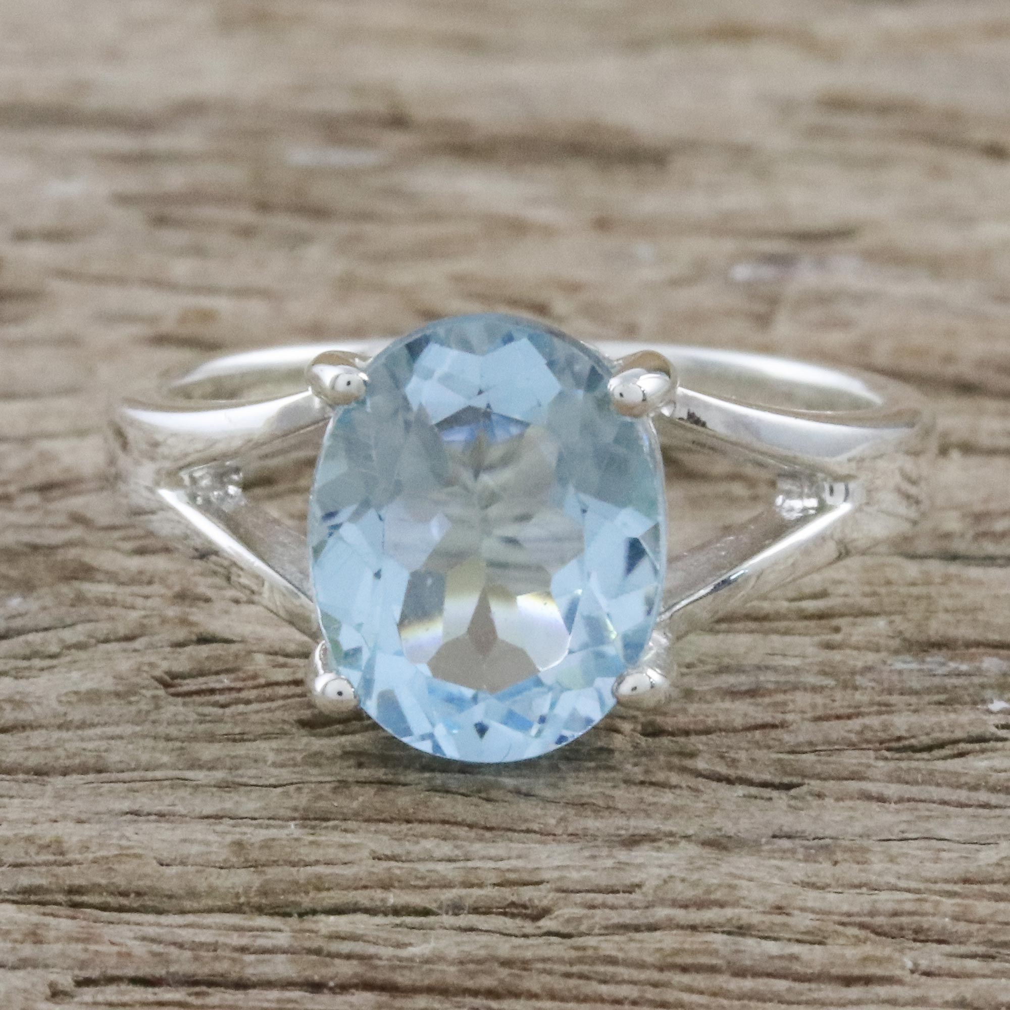 Blue Topaz Ring With Sterling Silver – Nova Collection Jewelry