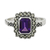 Amethyst and marcasite cocktail ring, 'Joyous Solitude' - Thai Sterling Silver Amethyst Ring with a Marcasite Halo thumbail