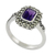 Amethyst and marcasite cocktail ring, 'Joyous Solitude' - Thai Sterling Silver Amethyst Ring with a Marcasite Halo (image 2c) thumbail