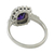 Amethyst and marcasite cocktail ring, 'Joyous Solitude' - Thai Sterling Silver Amethyst Ring with a Marcasite Halo (image 2d) thumbail