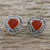 Onyx and marcasite button earrings, 'Victorian Heart' - Heart Shaped Enhanced Onyx and Marcasite Button Earrings (image 2) thumbail