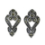 Marcasite drop earrings, 'Victorian Dazzle' - Sterling Silver and Marcasite Drop Style Earrings thumbail