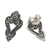 Marcasite drop earrings, 'Victorian Dazzle' - Sterling Silver and Marcasite Drop Style Earrings (image 2d) thumbail