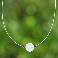 Featured review for Rose quartz and garnet pendant necklace, Touch of Rose