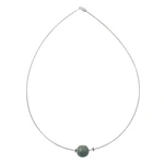 Jade pendant necklace, 'Trajectory' - Minimalist Jade Pendant Necklace on Stainless Steel