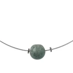 Jade pendant necklace, 'Trajectory' - Minimalist Jade Pendant Necklace on Stainless Steel