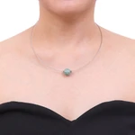 Jade pendant necklace, 'Trajectory' - Minimalist Jade Pendant Necklace on Stainless Steel