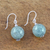 Jade dangle earrings, 'Touch of Jade' - Jade Bead and Sterling Silver Dangle Earrings from Thailand (image 2b) thumbail