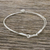 Silver charm bracelet, 'Heart and Charm' - Thai Karen Silver Beaded Bracelet with Heart Shaped Charm (image 2b) thumbail