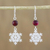Chalcedony dangle earrings, 'Winter Wonderland' - Sterling Silver Snowflake Earrings with Chalcedony thumbail