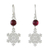 Chalcedony dangle earrings, 'Winter Wonderland' - Sterling Silver Snowflake Earrings with Chalcedony (image 2a) thumbail