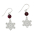 Chalcedony dangle earrings, 'Winter Wonderland' - Sterling Silver Snowflake Earrings with Chalcedony (image 2c) thumbail