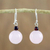Rose quartz and garnet dangle earrings, 'Sweet Candy' - Rose Quartz and Garnet Beaded Dangle Earrings (image 2) thumbail
