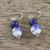 Lapis lazuli and ceramic dangle earrings, 'Ming Lotus' - Artisan Handmade 925 Sterling Silver Lapis Lazuli Earrings